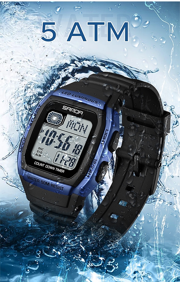 SANDA Gift for Women Men Digital Watch Large Dial Outdoor Sports Casual Luminous Calendar Date Waterproof Silicone Watch 2026 - $29.99 –P15