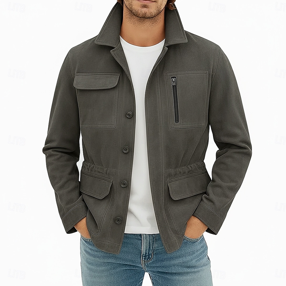 Pánské Bunda z umělého semiše Rüzgarlık Hnědá semišová bunda Ležérní Běžné / Denní Rüzgarlık Slátanina Elastický pas Zima Jaro & podzim Pevná barva Vinobraní Módní Košilový límec Standardní Hněd 2025 - $51.99 –P6