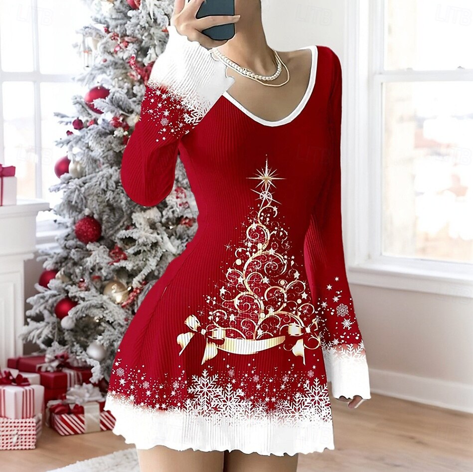 white christmas dresses Sweetness Overload Red Petal Length main image 1