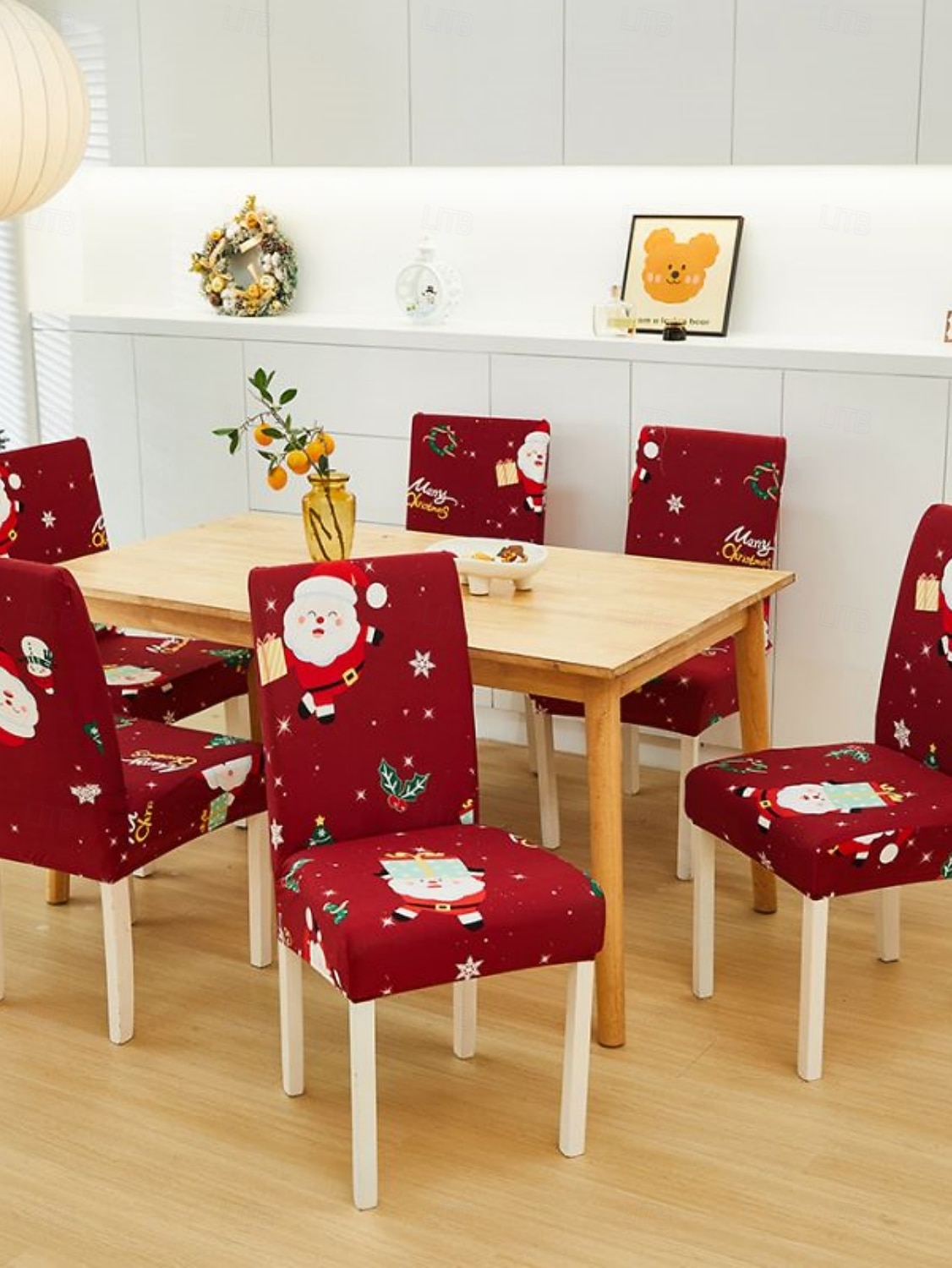 1/2/4PC/6PC Christmas Milk Silk Printed Chair Cover – Decorative, Anti-Slip & Dustproof Slipcover, Soft Stretch Fabric for All Seasons 2025 - $29.99 –P12
