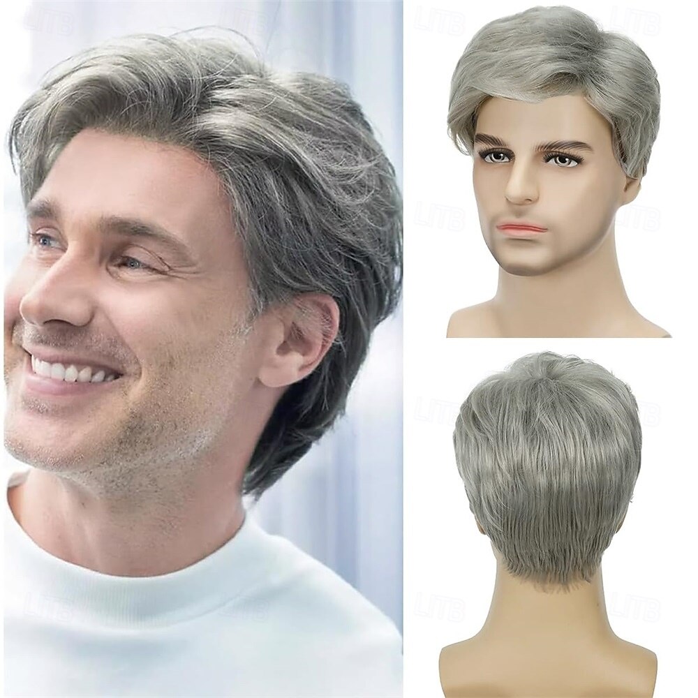 Men's Black Wigs Short Wigs Natural Looking Heat Resistant Synthetic Hair with Adjustable Cap Black 180g 2026 - $21.99 –P5