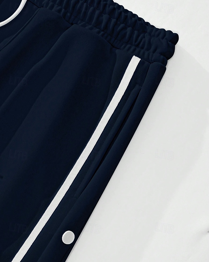 Men's Wide-leg Sweatpants sport pants Casual Pants with Pockets Split High Waist Bottoms Gym Athleisure Workout Spring Fall Breathable Gym Workout Track Regular Fit Sportswear Activewear Solid Colored 2026 - $26.99 –P15