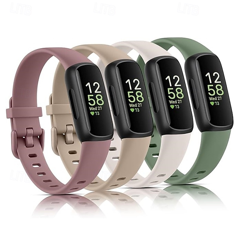 4 pezzi Cinturino intelligente Compatibile con Fitbit Inspire 3 Silicone Orologio intelligente Cinghia Donne Uomini Cinturino Sportivo Sostituzione Polsino del 2026 a $17.99 –P5