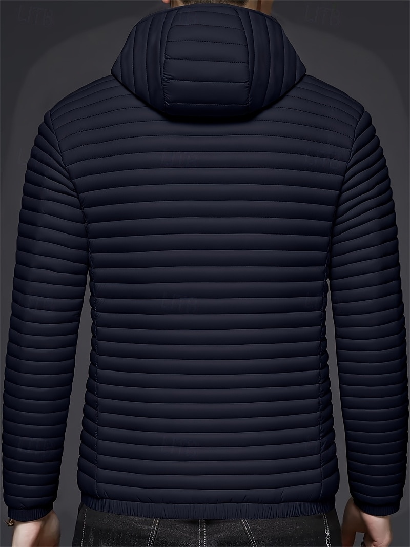 Муж. Зимнее пальто Пуховик Стеганая куртка Карман Полиэстер Отпуск На каждый день Свидание Обычная Мода На каждый день Удобный Сохраняет тепло Зима Сплошной/однотонный цвет Белый Синий Пуховик 2026 - $56.99 –P4