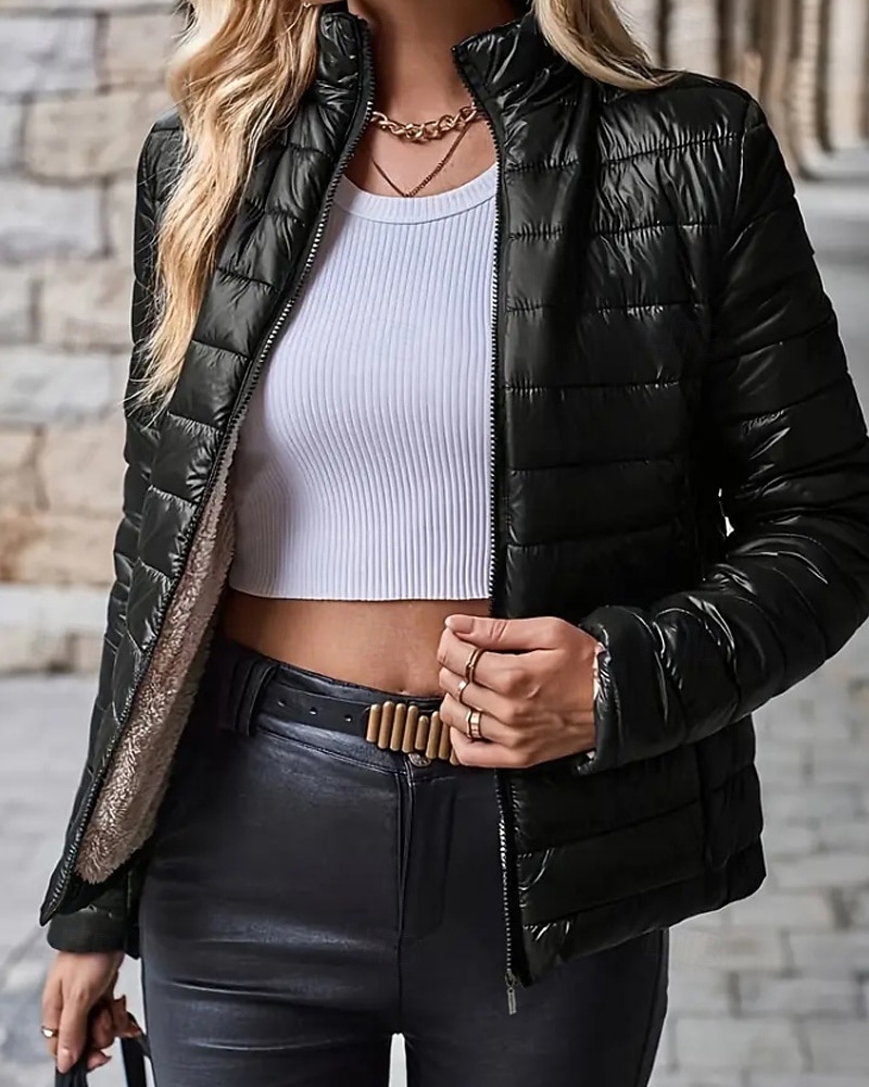 Damskie Płaszcz zimowy Dół Zatrzymujący ciepło Wygodny Zamek Kieszeń Codzienny Równina Urlop Dzienne zużycie Wyjściowe Weekend Regularny Kaptur Regularny Długi rękaw Odzież wierzchnia Granatowy Czarny 2025 - $28.99 –P3