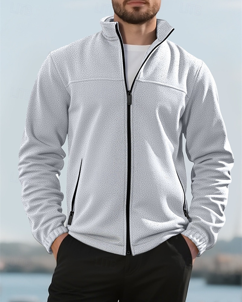 Herre Genser Fleecegenser Genser med full glidelås Aprikos Svart Lilla Oransje lysegrå Opprett krage عادي Ta igjen glidelåsen Lomme Sport & Utendørs Daglig Ferie Polyester Gatemote Grunnleggende 2026 - $36.99 –P10