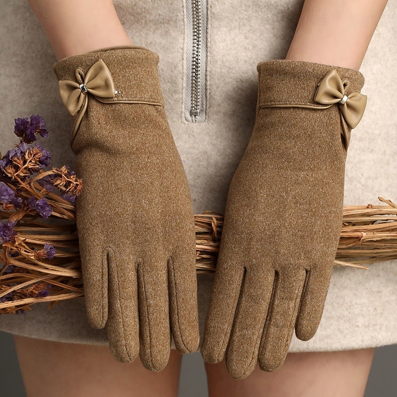 Women's 1 Pair Fingertips / Winter Gloves Streetwear / Outdoor Gloves - Solid Colored Full Finger 2026 - $17.49 –P1