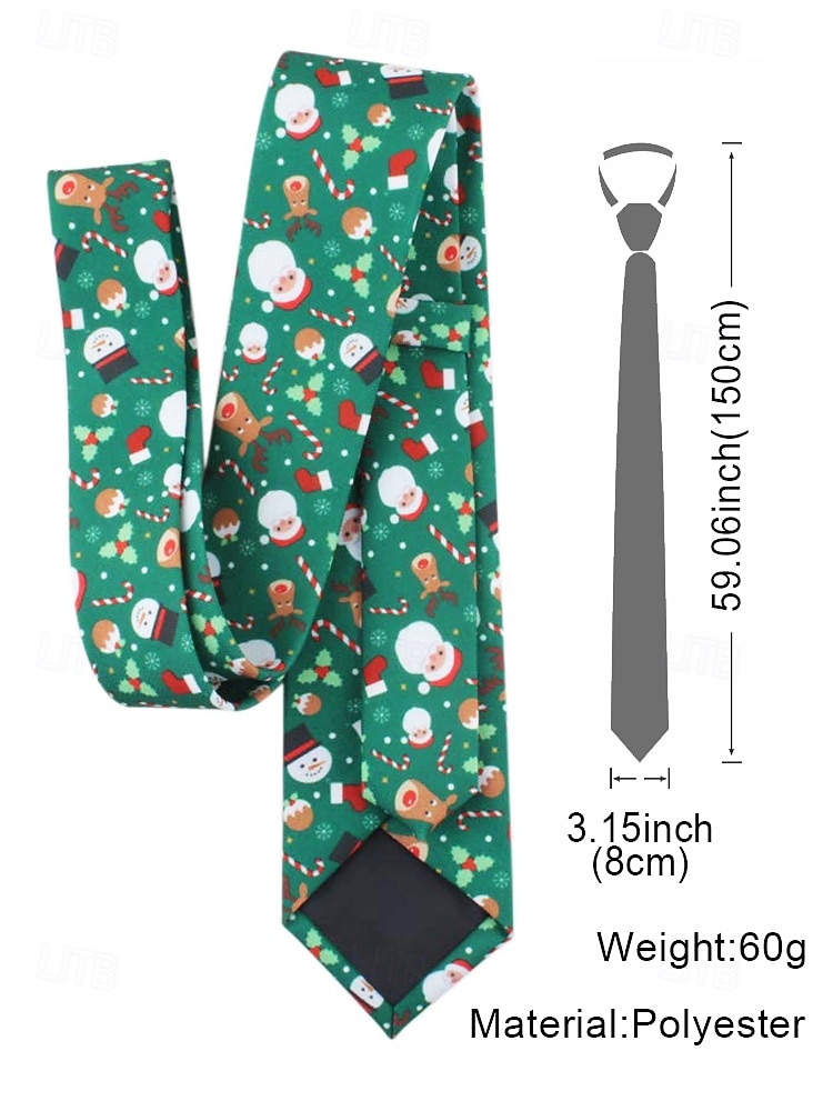 Men's Christmas Polyester Ties – Santa, Snowman, and Holiday Designs, Perfect for Christmas Parties & Festive Occasions 2026 - $11.99 –P7