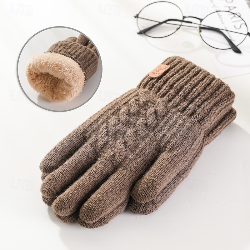 Муж. 1 пара С пальцами Зимние Вязаные перчатки Перчатки без пальцев Мода Современное Перчатки Сохраняет тепло Вязанная Флис Полотняное плетение Осень Черный Темно синий Кофейный Серый 2025 - $6.49 –P3