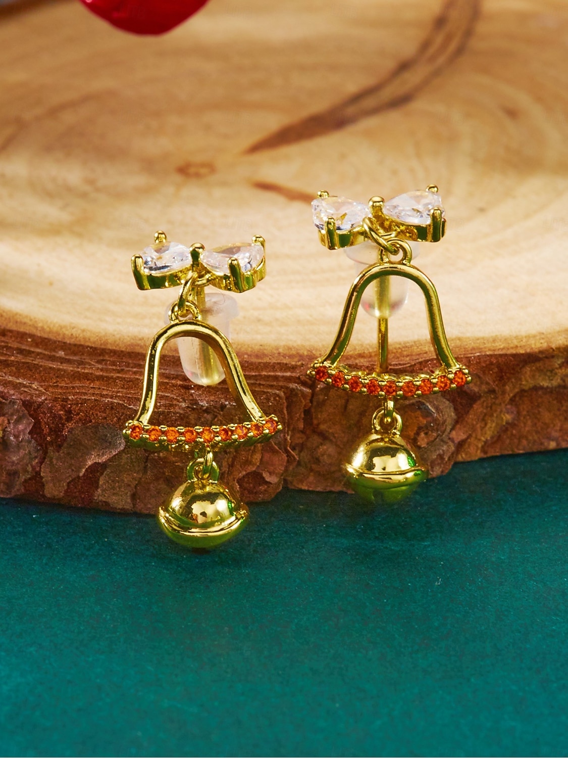 Naisten jouluiset rusettikorvakorut kimaltelevalla punaisella viimeistelyllä, juhlava lomakoru joulujuhliin, lahjaidea 2026 - $7.99 –P9