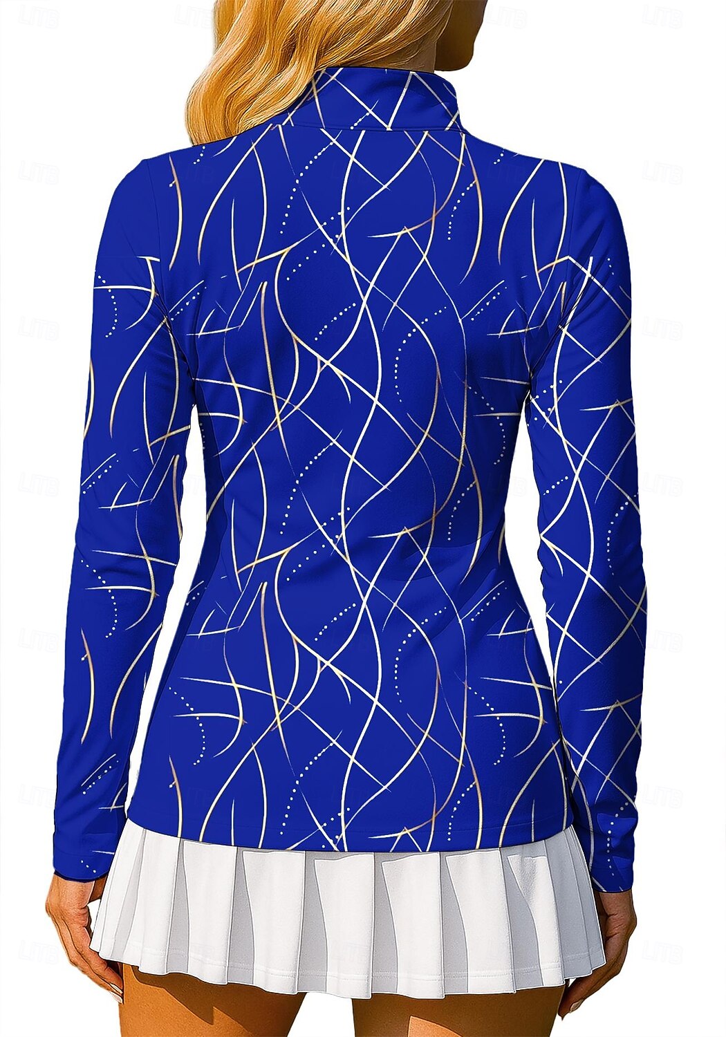 Mulheres Geométrica Arte abstrata Moletom Polo Tops Camisa Camisa Esportiva Manga Longa Imprimir Quarter Zip Pullover UPF50+ Resistente a UV Proteção UV Elástico Respirável Voleibal Tênis Golfe de 2026 por $25.99 –P2