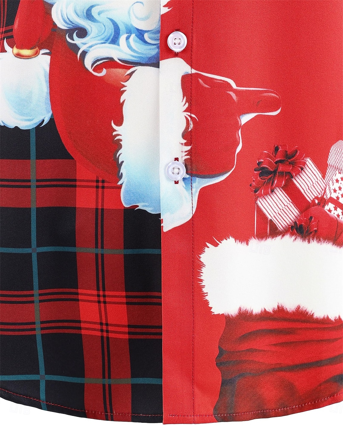 Karácsony Hosszú ujjak Gombos ing Mikulás Grafikus Újdonságok Vicces mert Férfi Felnőttek 3D nyomtatás mert Karácsony Farsang Újév Parti 2025 - $24.99 –P5