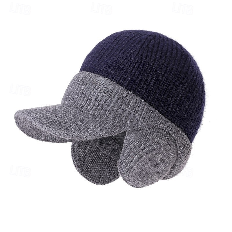 Per uomo Unisex Cappello con paraorecchie Cappelli Invernali Cappello lavorato a maglia Berretto Invernale Cappello Berretto Invernale Nero Blu marino Poliestere Lavorato a maglia Accogliente del 2026 a $6.49 –P1