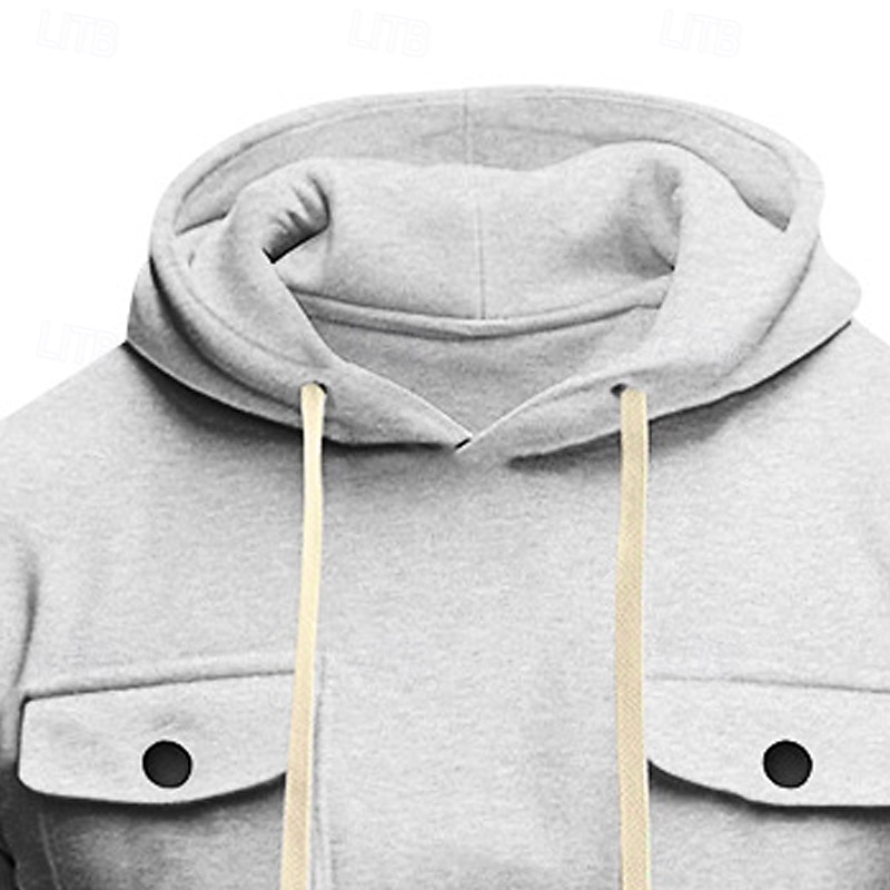 Herre Hattetrøje Hettegenser i fleece Taktisk hettegenser Fleeceforet hettegenser Svart Militærgrønn Kakifarget lysegrå Mørkegrå Med hette عادي Kengurulomme Sport & Utendørs Avslappet Daglig Gatemote 2026 - $24.99 –P6