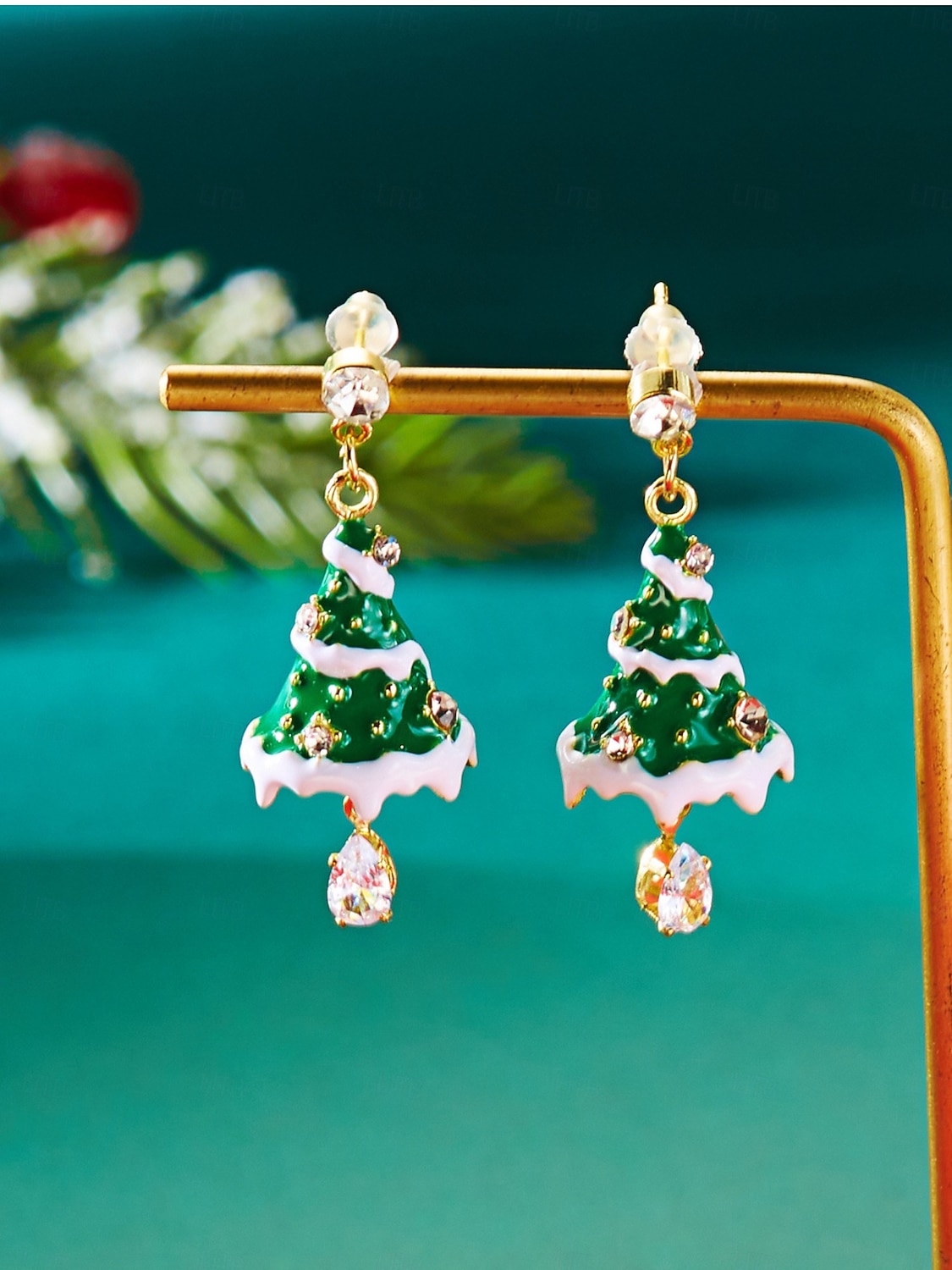 Naisten jouluiset rusettikorvakorut kimaltelevalla punaisella viimeistelyllä, juhlava lomakoru joulujuhliin, lahjaidea 2026 - $7.99 –P3