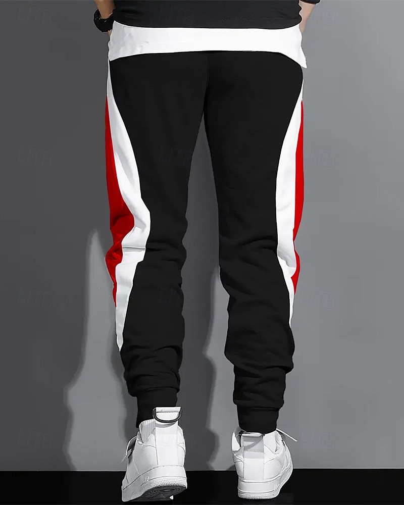 Ανδρικά Αθλητικές Φόρμες Τζόγκκερ Παντελόνια Κορδόνι Τσέπη Ελαστική μέση Συνδυασμός Χρωμάτων Γράμμα Άνεση Υπαίθρια Αθλήματα Καθημερινά Μοντέρνα Καθημερινό Μαύρο Γκρίζο Μικροελαστικό 2026 - $21.99 –P9