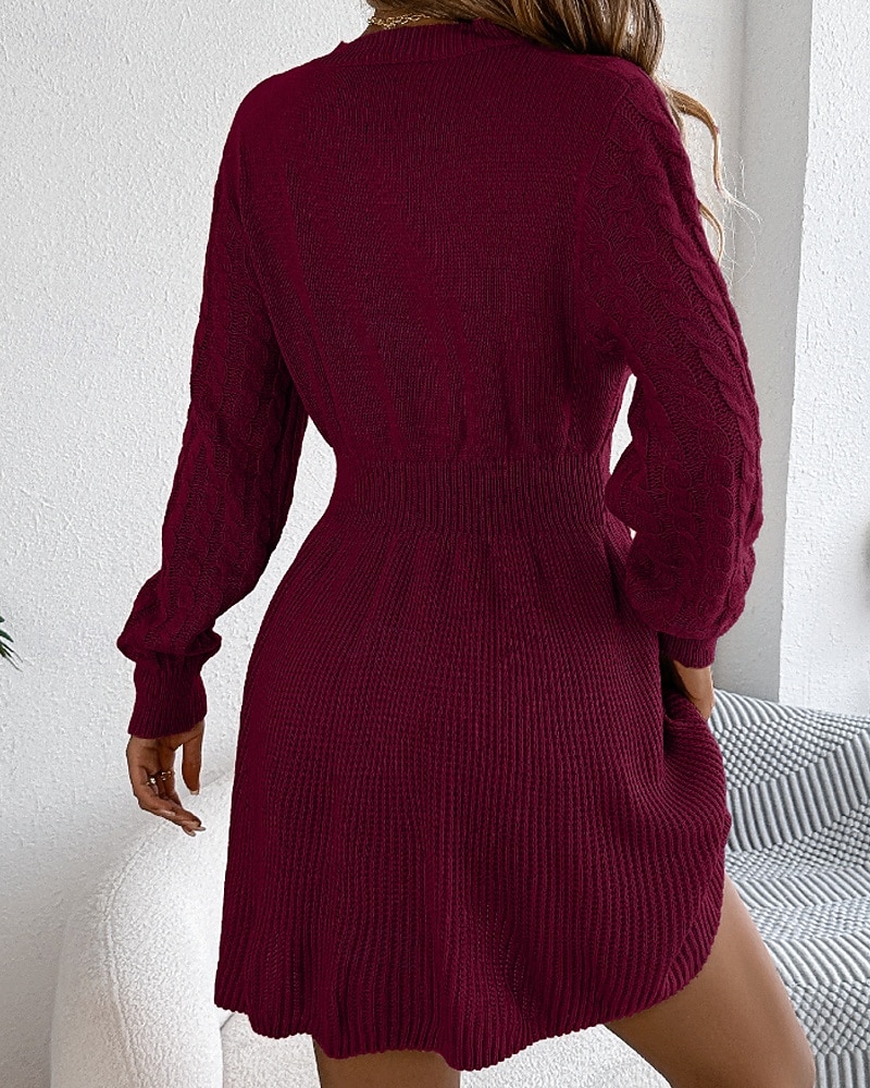 Per donna Mini Abito Abiti in tessuto di lino e policotone Abito in maglia Moderno Quotidiano Natale Uscire Vestibilità regolare Semplice Manica Lunga Girocollo Nero Vino Grigio Autunno Inverno del 2026 a $33.99 –P12