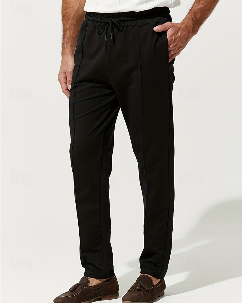 Herre Joggebukser Bukser Plisserte bukser Snorer Lomme Elastisk midje عادي Komfort Sport & Utendørs Daglig Mote Fritid Svart Grå Mikroelastisk 2025 - $32.99 –P6