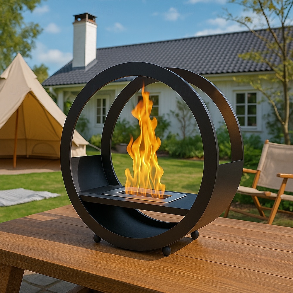 2026年 卓上暖炉卓上ファイヤーピット、ポータブル屋内アート暖炉装飾、黒炎効果  コレクション – $173.99 –P6