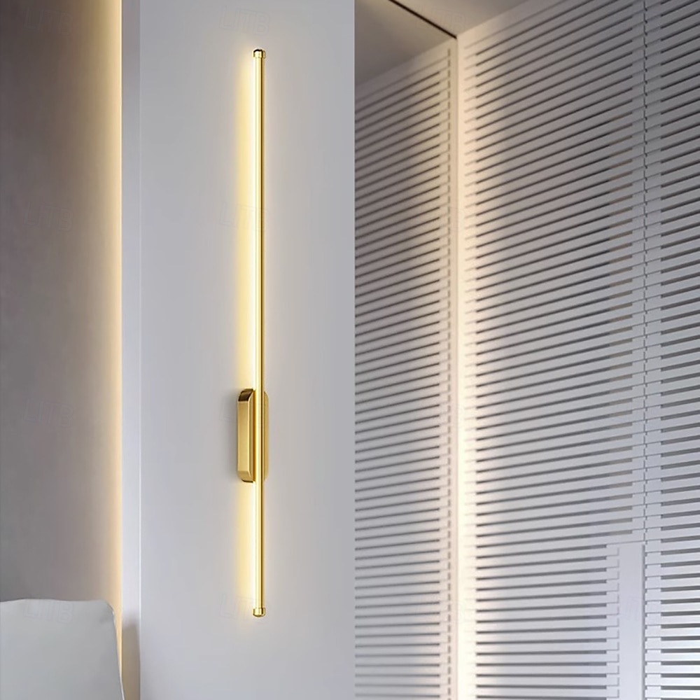 Długa lampa ścienna 23,6 cala - 47,2 cala, czarno-złota, metalowa lampa ścienna do wnętrz, salon, tło, sypialnia, lampka nocna, AC2200V, AC110V 2026 - $46.99 –P4