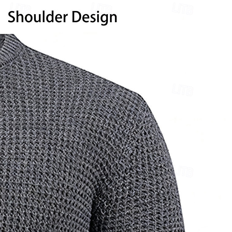 Herren Pullover Strickpullover Gerippt Stricken Normale Oberteile Gestrickt Einfach Rundhalsausschnitt Mode Basic Urlaub Alltagskleidung Bekleidung Herbst Winter Schwarz Marineblau M L XL 2026 - $48.99 –P7