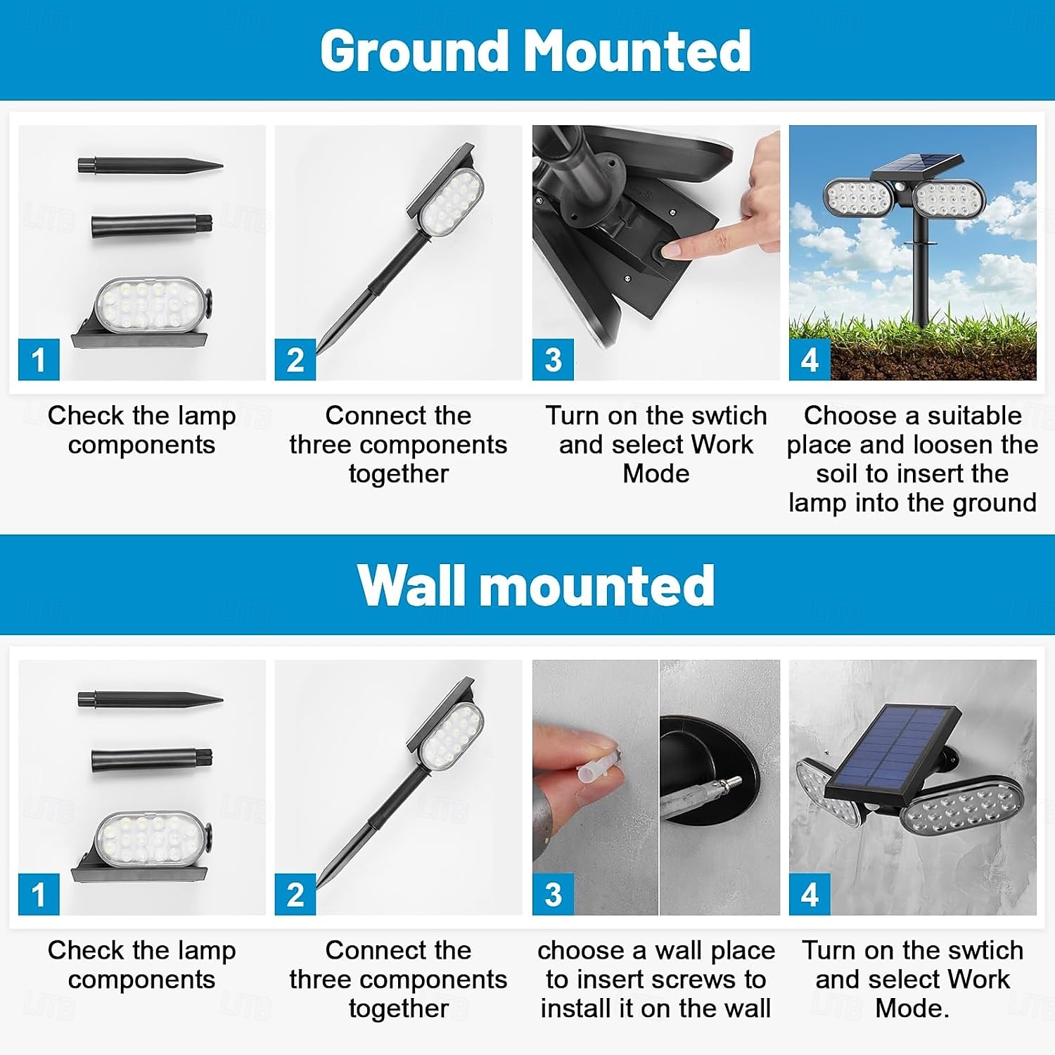 Solar Lights Outdoor PIR Motion 1 Pack, Solar Floodlight, Stay On or Motion Sensor Mode, Dusk to Dawn Security Light, Landscape Spotlights for Garage Fence Driveway Solar Powered 2026 - $43.99 –P6