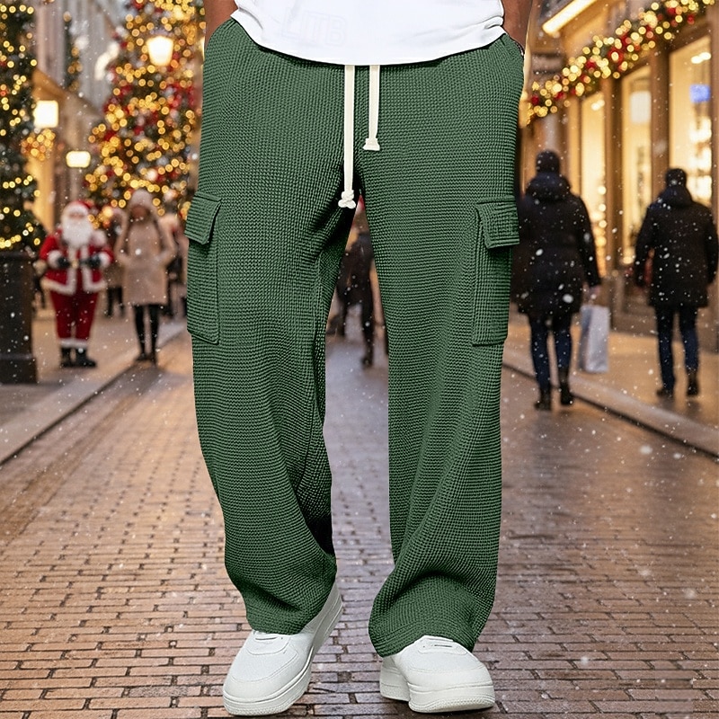 Per uomo Nido d'ape Pantaloni da Tuta Cargo Pantaloni Pantaloni della tuta a gamba dritta Coulisse Elastico in vita Multi-tasche Semplice Traspirante Lunghezza intera Sport all'Aperto Casuale del 2026 a $22.99 –P8