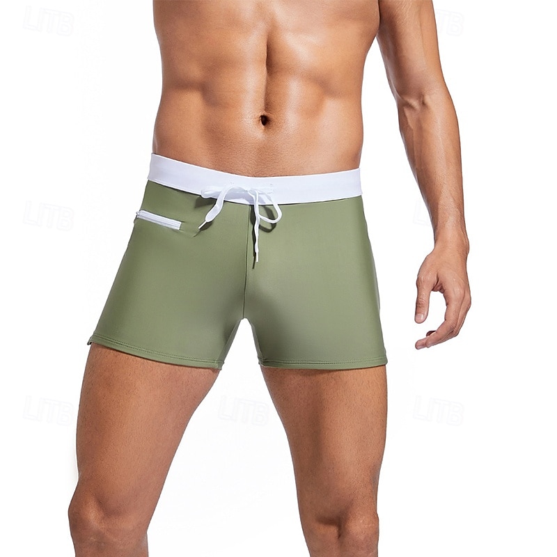 Bărbați Pantaloni Scurți de Înot Boxeri înot Costume de baie pentru costume de baie Mată Buzunar cu Fermoar Elastic Respirabil Pantaloni Surfing Bikini Scufundare Vară 2026 - $11.49 –P3