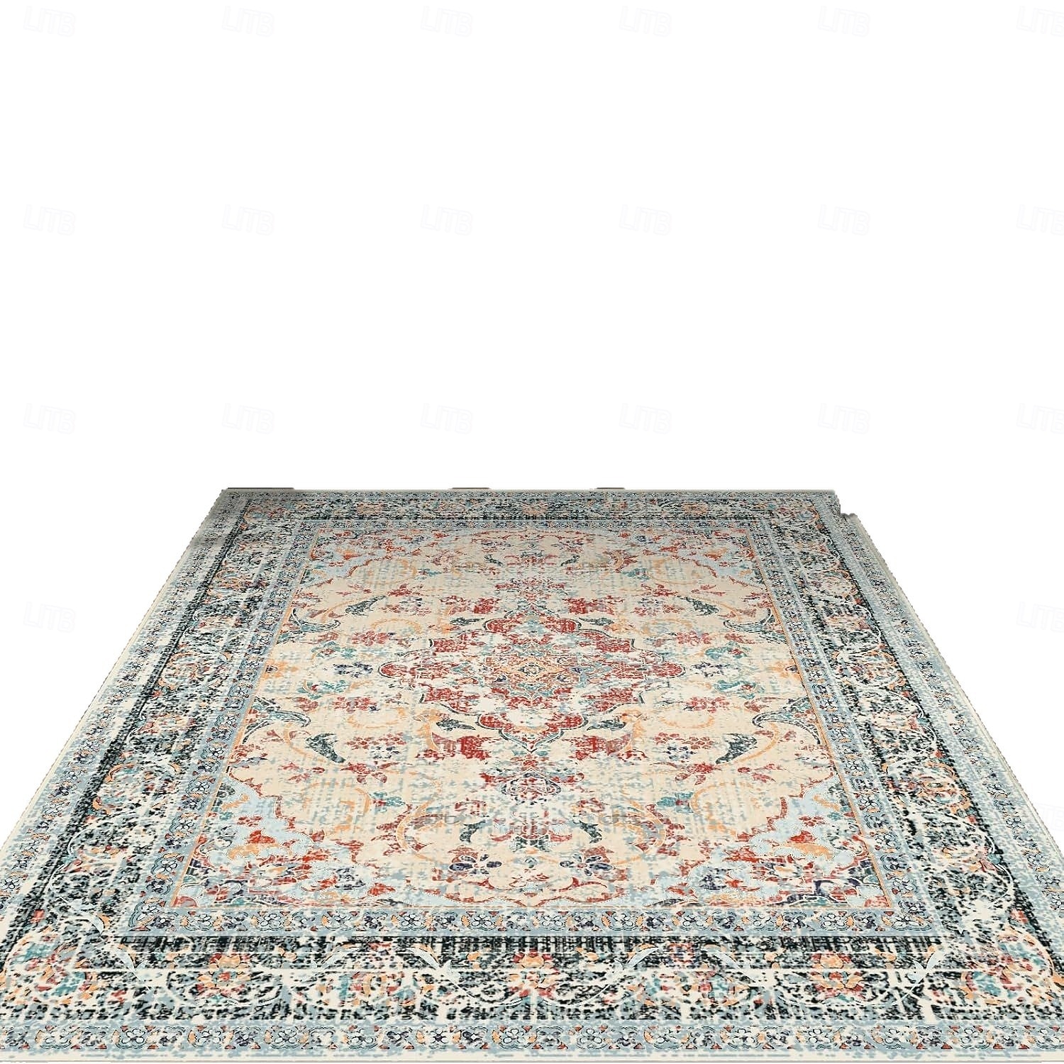 2026年 エリアラグ ヴィンテージペルシャスタイル リビングルームと寝室用 大きく耐久性のある汚れに強いフロアカーペット ソフト ノンスリップ ベッドサイドマット ホームデコ エスニックパターン クラシックデザイン  コレクション – $12.99 –P3