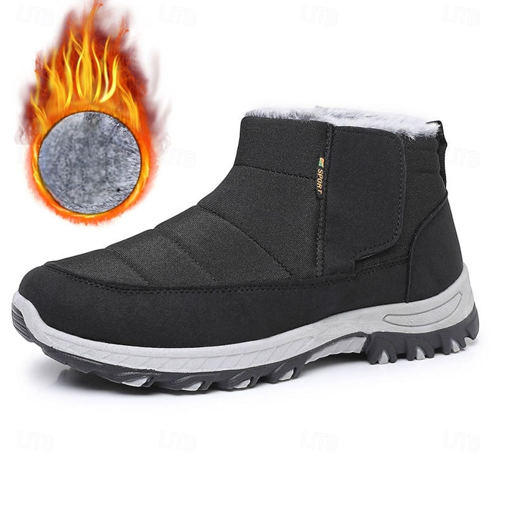 Bottes De Neige Homme Chaudes & Antidérapantes – Doublées, Sans Lacets, Pour Rando Et Hiver (haute Tige)