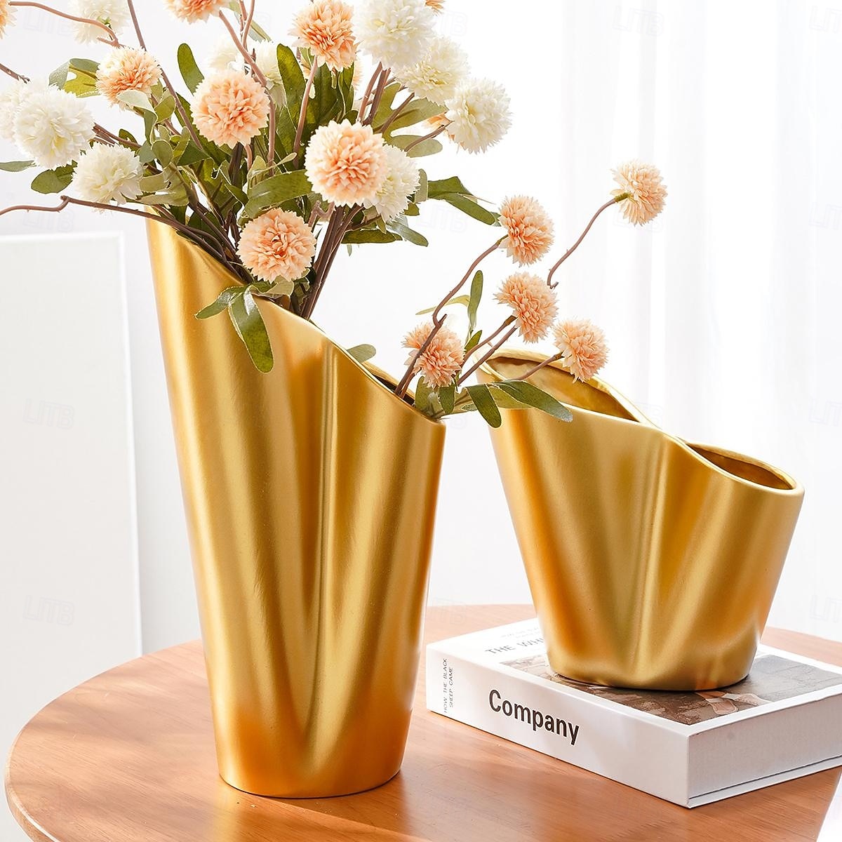 1 db egyszerű és kreatív, kétlyukú gyantás váza modern lakberendezési tárgy nappaliba, tévészekrénybe, virágkompozíció, szárított virág lakberendezési tárgy nappali előszoba dekoráció 2026 - $19.99 –P1