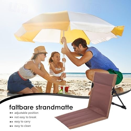 Chaise De Plage Lit Pliable Solenny 4 Positions Bleu Dossier Bas Avec Accoudoirs 77x60x83 Cm