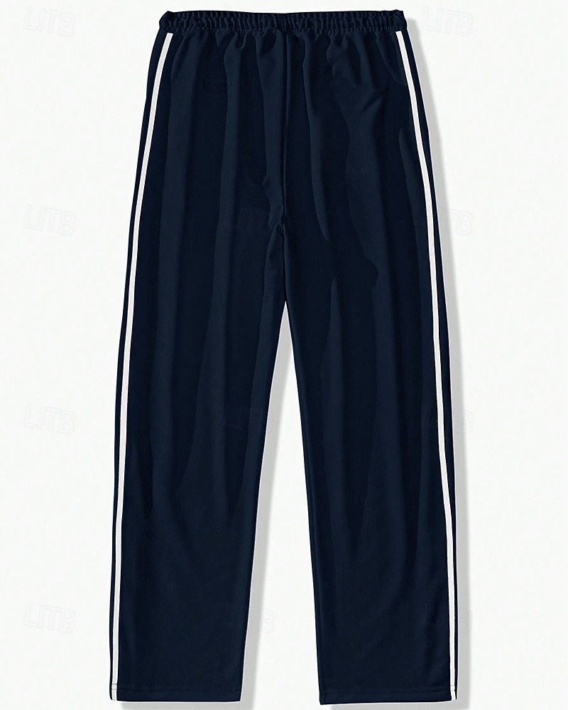 Men's Wide-leg Sweatpants sport pants Casual Pants with Pockets Split High Waist Bottoms Gym Athleisure Workout Spring Fall Breathable Gym Workout Track Regular Fit Sportswear Activewear Solid Colored 2026 - $26.99 –P13
