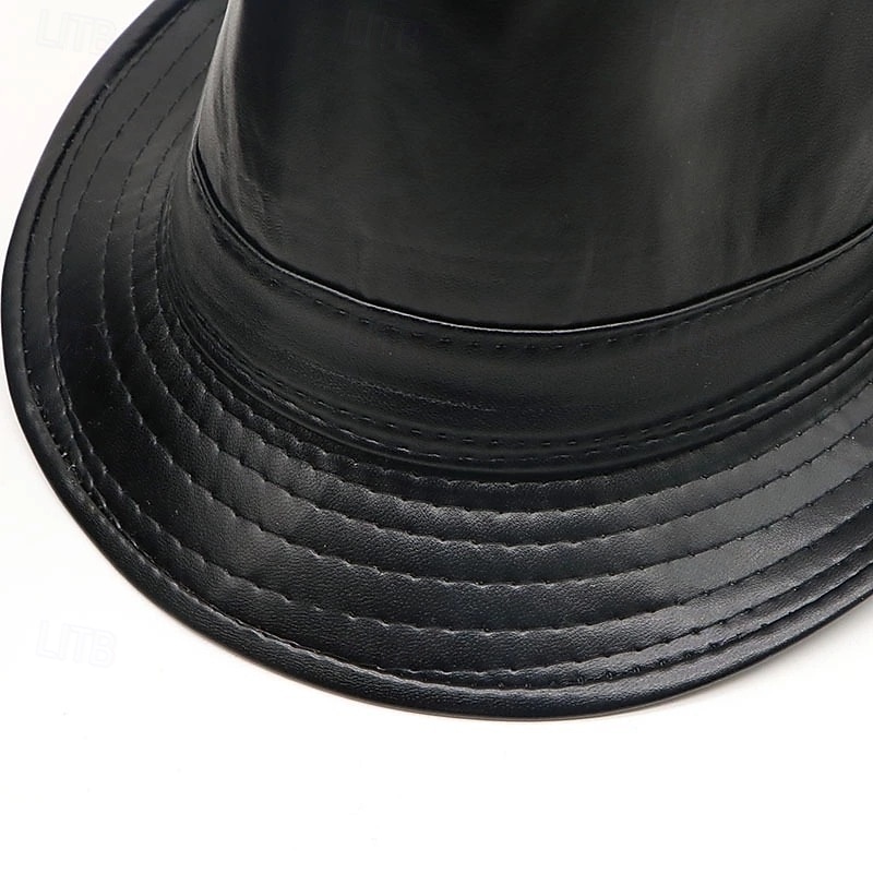 Voor heren Zonnehoed Feesthoed Zwart Bruin PU-nahka Modieus Casual Straat Dagelijks Effen Verstelbaar Ademend 2026 - $9.49 –P4