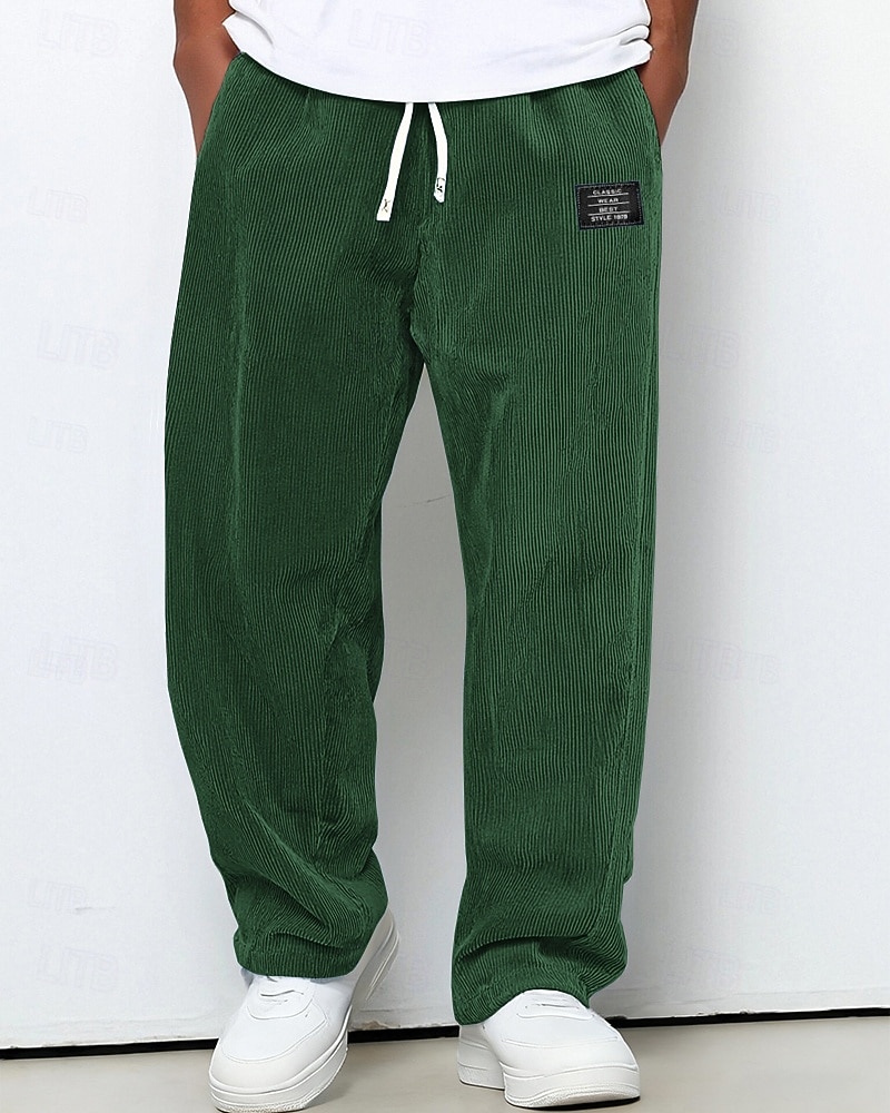 Férfi Melegítőnadrágok Nadrág Kordbársony Nadrág Zsinór Zseb Rugalmas derék Sima Mokaszinok Szabadtéri sport Napi Divat Alkalmi Medence Sötétbarna Mikroelasztikus 2026 - $26.99 –P5