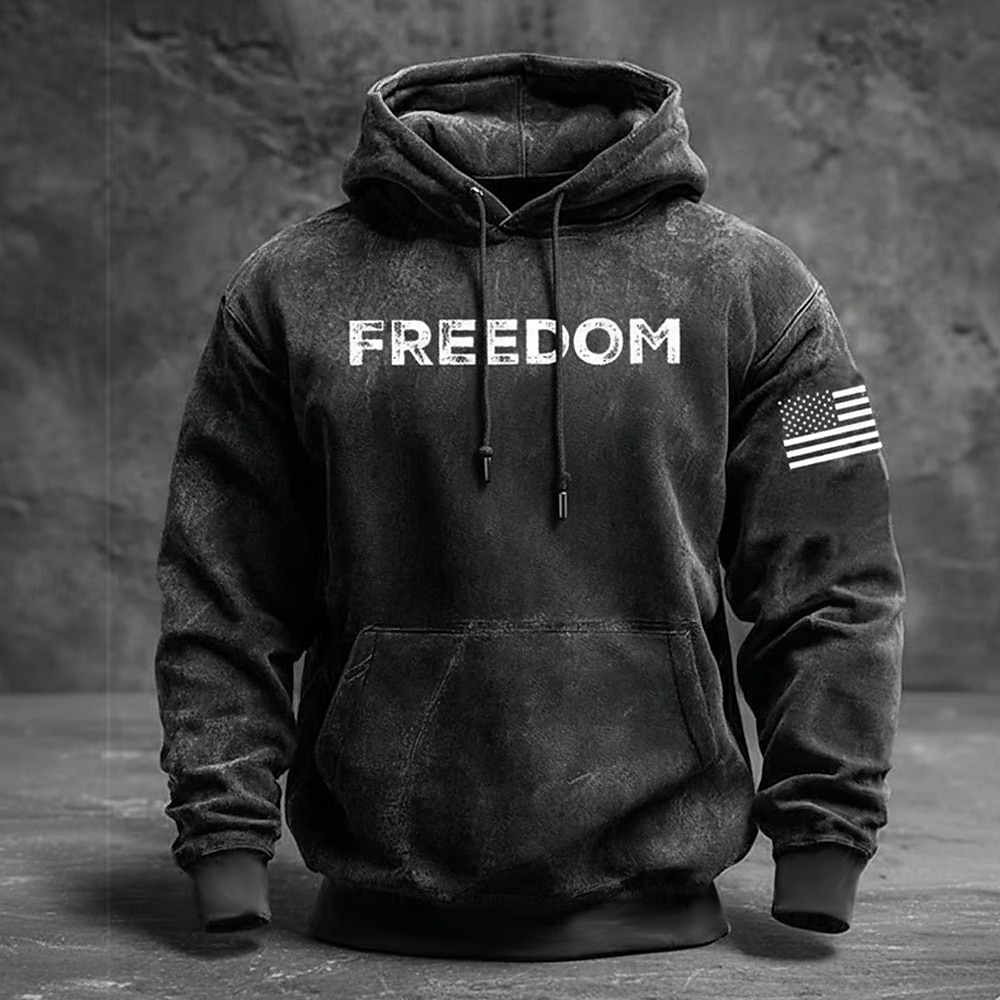 4. Juli 2026 250. Gedenktag Herren Streetwear US-Flagge Rundhals Langarm Hoodie Sweatshirt Freizeit Outdoor Straße 2026 - $28.99 –P1