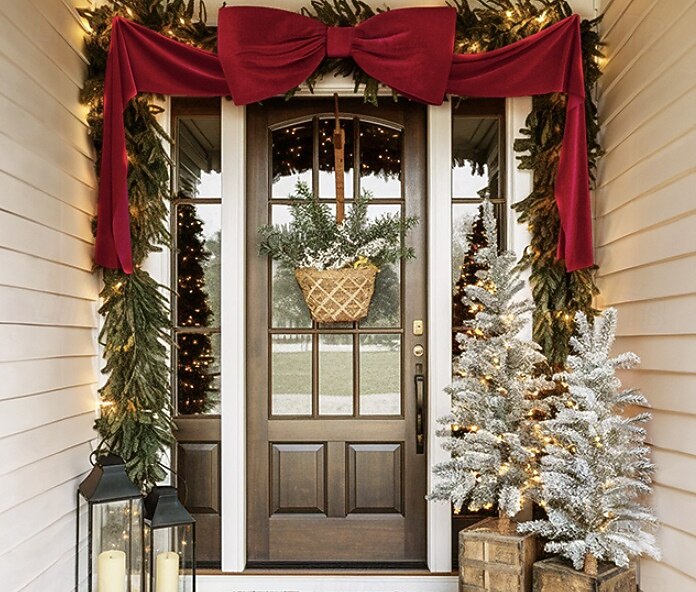 Lazos grandes de 1,8 m para árbol de Navidad, lazo grande de terciopelo rojo y blanco para adorno de árbol, repisa de ventana, repisa de pared, decoración de interiores, hogar, habitación, fiesta, San Valentín, Navidad. 2026 - $39.99 –P4