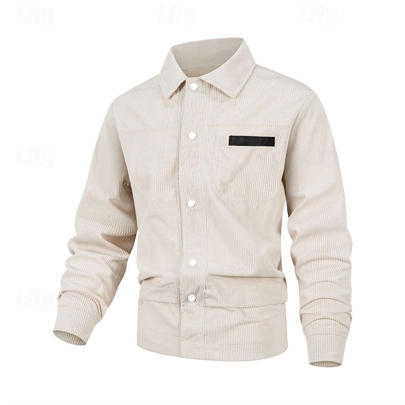 Per uomo Giacca Leggera Giacca in Velluto a Coste Giacca Cargo Giacca Casual Vacanza Quotidiano Traspirante Tasca Primavera Autunno Semplice Moda Classico Bavero Regolare Nero Cachi Grigio Giacca del 2026 a $30.99 –P3