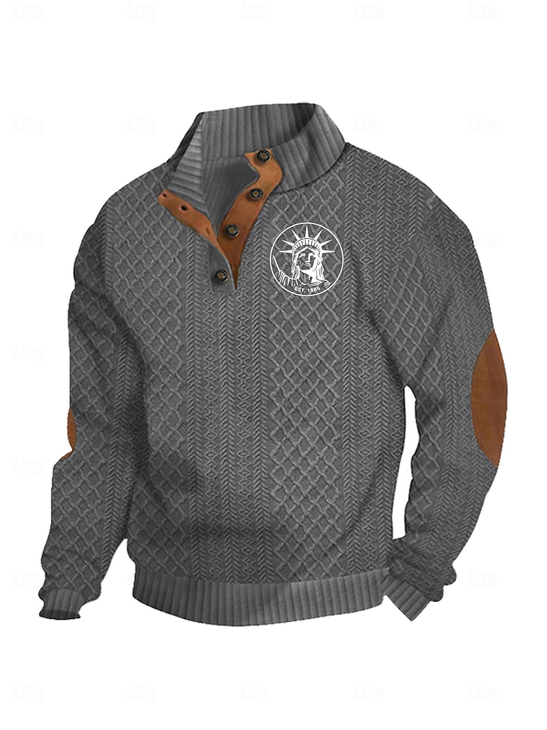 Hombre Sudadera Negro Blanco Vino Verde Ejército Azul Marino Cuello Mao Graphic Jacquard Retazos Diario Festivos Noche Poliéster Ropa de calle Casual Otoño Invierno Ropa Sudaderas con capucha 2026 - $27.99 –P8