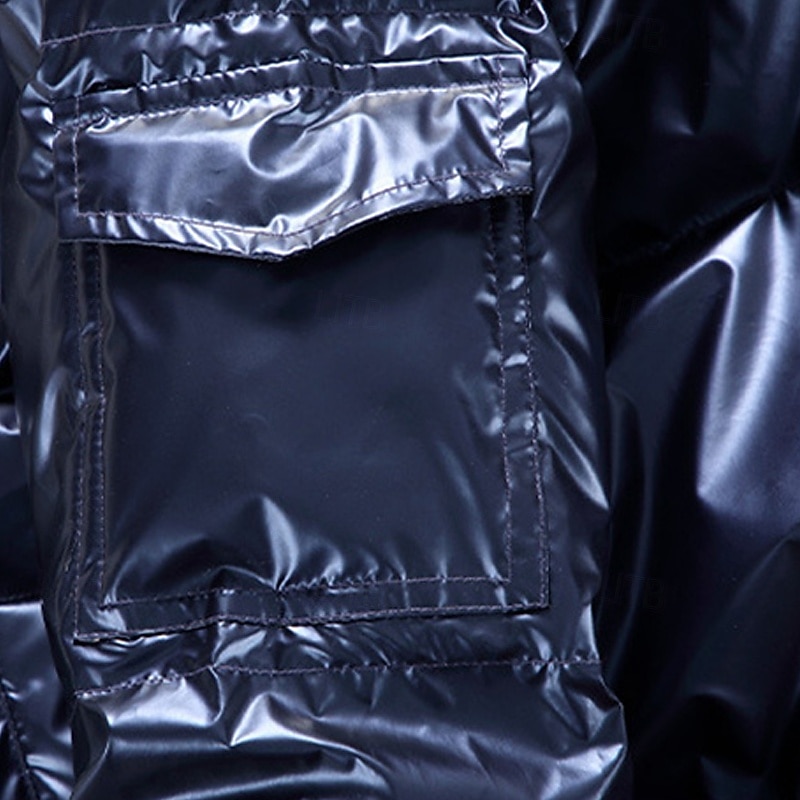 Homme Manteau d'Hiver Doudoune Veste Matelassée Avec Poches Polyester Vacances Tenue quotidienne Date Régulier Mode Occasionnel Confortable Chaleur Thermique Hiver Couleur Unie / Unie Argent Noir de 2026 ? $47.99 –P5