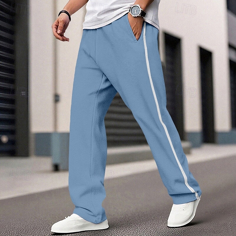 Per uomo Pantaloni da tuta Pantaloni Strappabili Pantaloni da pista Pantaloni della tuta a gamba dritta Cerniera Elastico in vita Tinta unica Comodità Traspirante Lunghezza intera Casuale Quotidiano del 2026 a $21.99 –P7