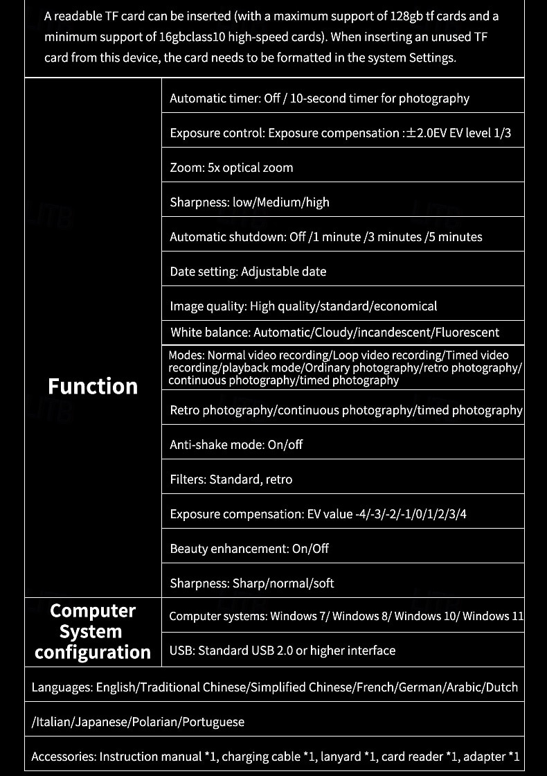 Uusi 4k fhd -digikamera 64 gigatavun muistikortilla vuodelta 2025, kompakti, pieni ja edullinen ladattava valokuvauskamera, 64 megapikselin automaattitarkennuskamera, erittäin sopiva aloitteleville 2026 - $117.99 –P20