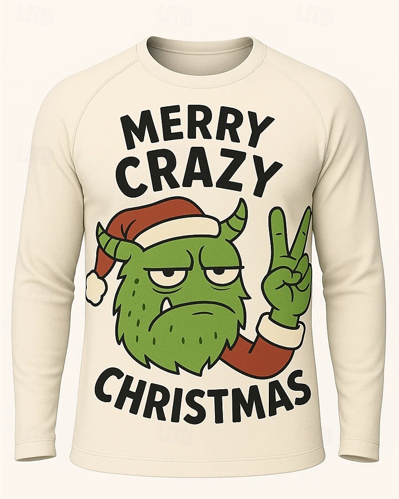 Karácsony Férfi Majica za trčanje Torna póló Fitness póló 3D nyomtatás Hosszú ujj Felsők Utca Hétköznapi Ősz Grafika Upijanje znoja Légáteresztő Sportos sportruházat Sportruházat Khakizöld 2025 - $22.99 –P1