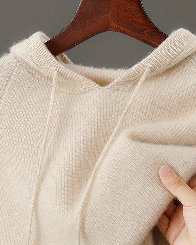 мужской свитер из чистой шерсти премиум-класса, кашемир, классический трикотажный свитер с капюшоном и завязками, мягкий, теплый, дышащий 2026 - $152.99 –P8