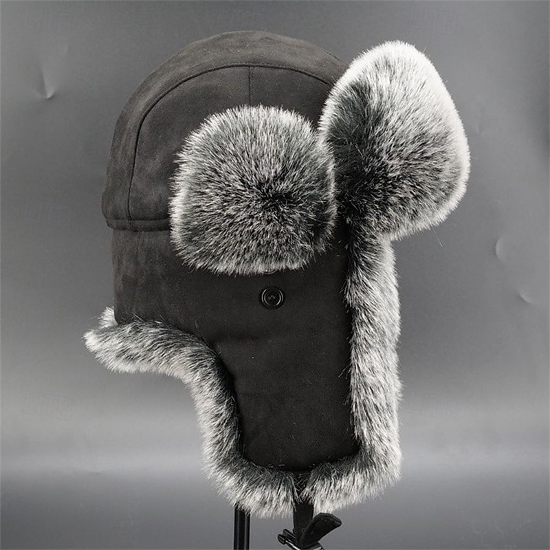 Hombre Sombrero de Cazador Sombrero Ushanka Sombrero de aviador Gorro con orejeras Sombreros de invierno Negro Color Camello Piel Artificial Estilo retro Acogedor Ropa Cotidiana Noche Color 2026 - $29.99 –P5