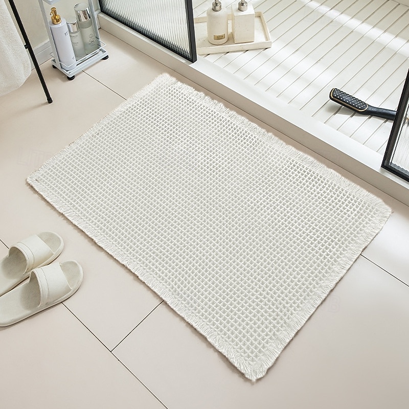 Alfombra de baño tipo gofre, alfombras de baño bohemias antideslizantes y lavables, ultrasuaves, súper absorbentes y de secado rápido, decoración rústica para el baño 2026 - kr.148 –P14