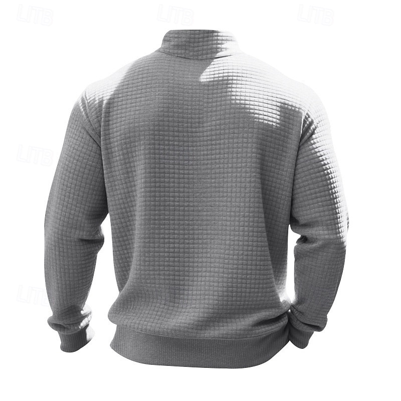Homme Sweat-shirt Sweat-shirt quart de fermeture éclair Gris Clair Demi-zip Uni Jacquard Quotidien Sport & Loisir Fête Polyester Streetwear Basique Occasionnel Printemps Automne Vêtement Tenue Pulls de 2026 ? $28.99 –P4