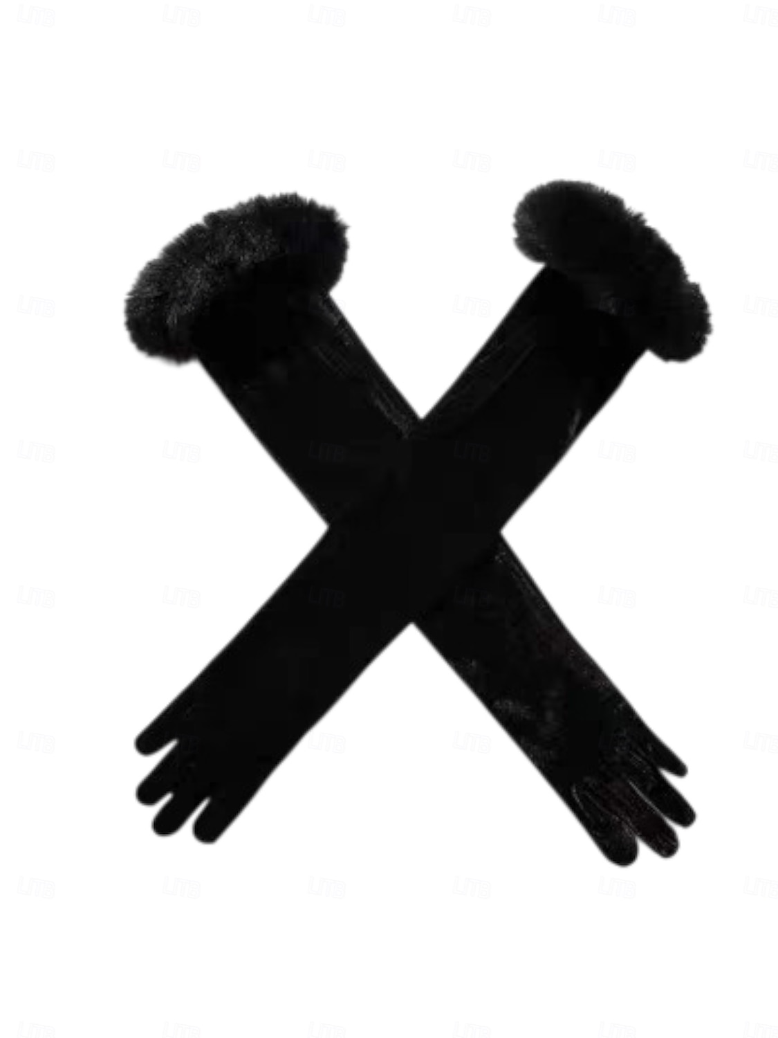 guanti natalizi da donna in velluto rosso con finiture in pelliccia sintetica, elegante accessorio natalizio per feste di Natale e riunioni festive del 2026 a $11.99 –P6