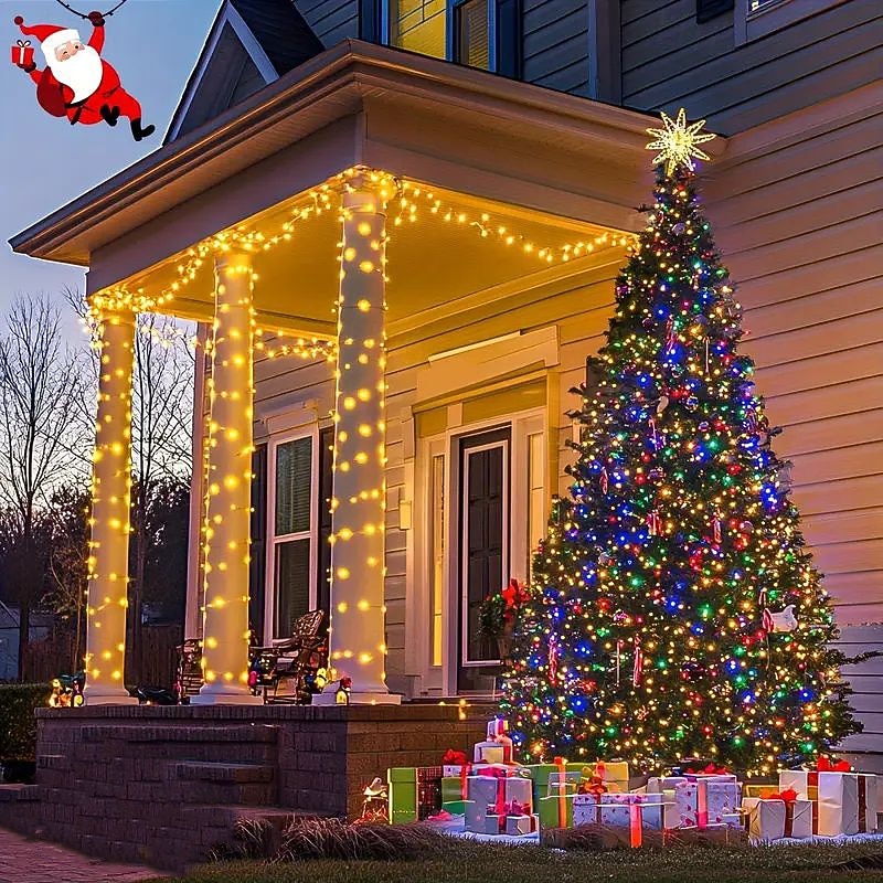 Christmas Solar / USB Powered Remote Controlled Tree Light 100m1000LEDs 8 Modes Lighting Outdoor Waterproof Garden Fairy String Lights for New Year's Wedding Patio Garden Camping Holiday Party Decor 2025 - $78.99 –P2