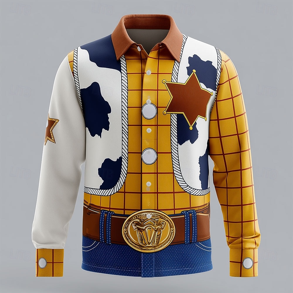 Hombre Patrones de cuadrícula / cuadros Disfraz Diseño de cuello falso y traje Camisa Abotonar la camisa Manga Larga Moda informal Festivos Casual Diario Primavera Otoño Cuello Vuelto Impresión 3D 2026 - $27.99 –P2